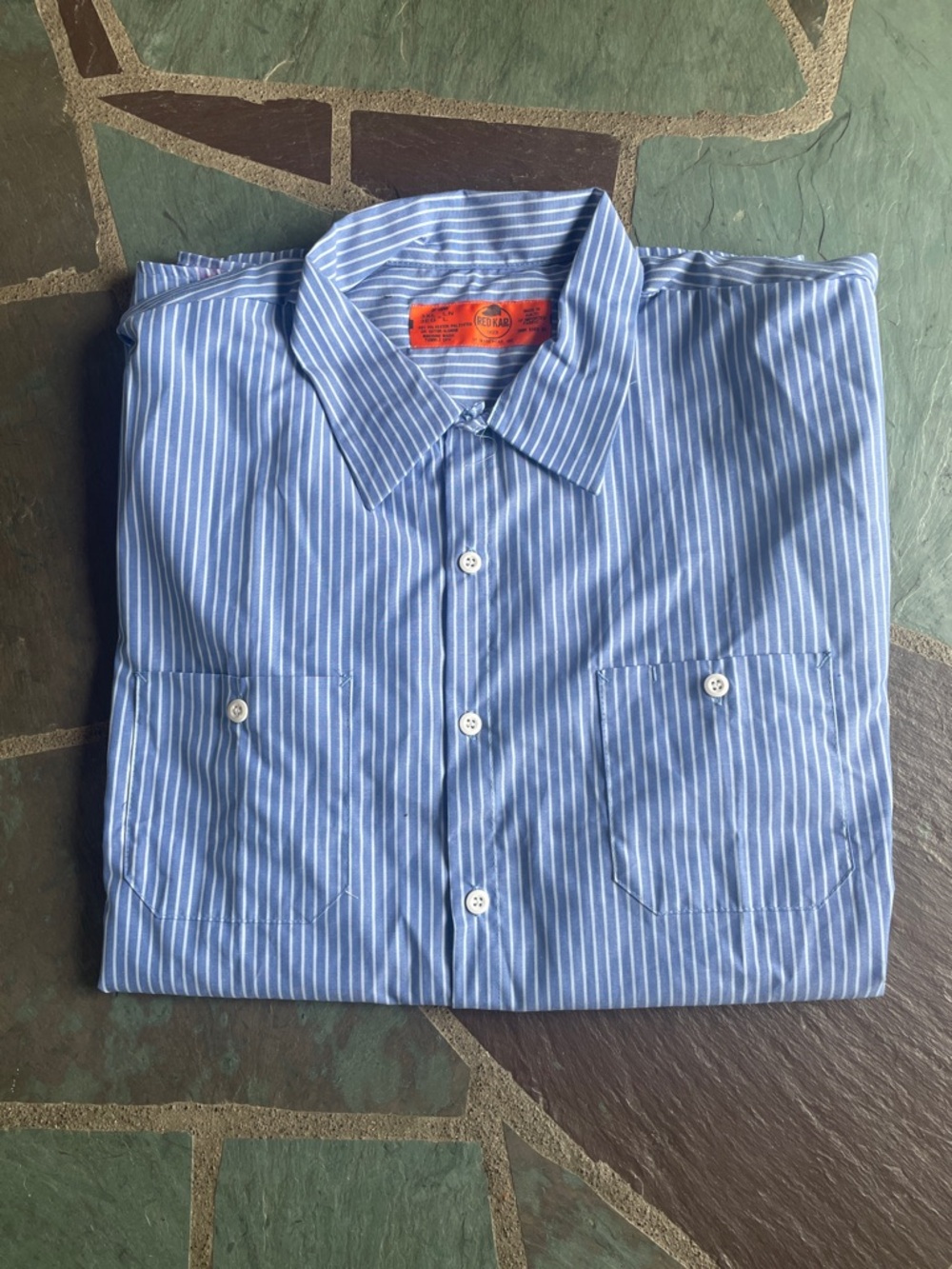 NWOT Blue White Pinstripe Men's Button-Up Shirt
